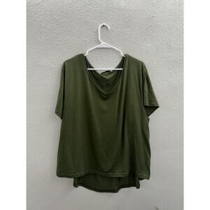 Unknown Brand Womens Shirt Size XXL Green Short Sleeve V-Neck